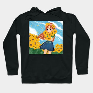 A Girl in Sunflower Garden Hoodie